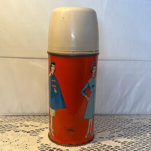 Vintage 1963 King Seeley Junior Nurse Metal Thermos with Cap and Cup Holtemp FP